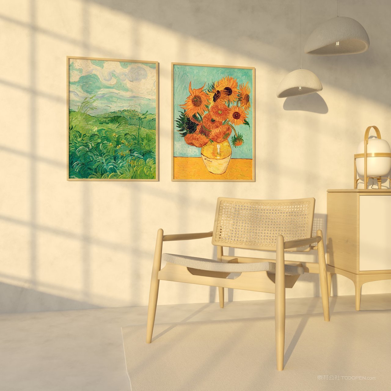 【1289期】艺术挂画室内场景展示样机 (4)