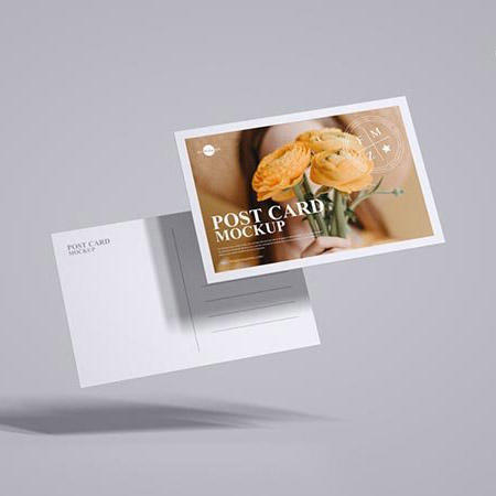 浮动明信片样机