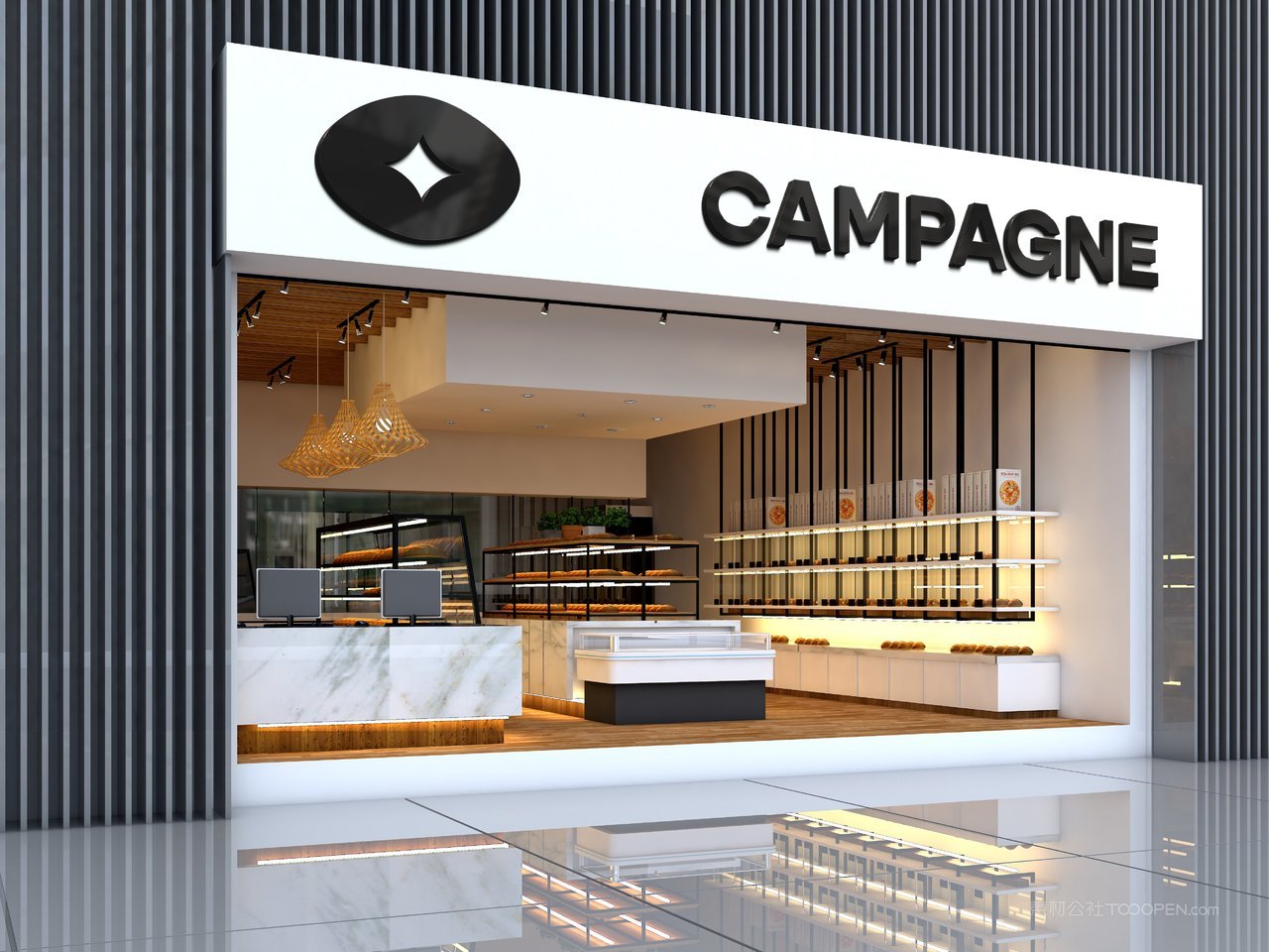 【1537期】烘培面包品牌vi贴图样机之店铺门头（2）