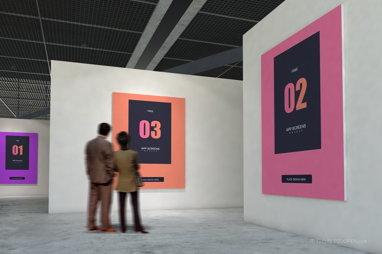 【1275期】渐变紫展厅展会海报样机 (22)