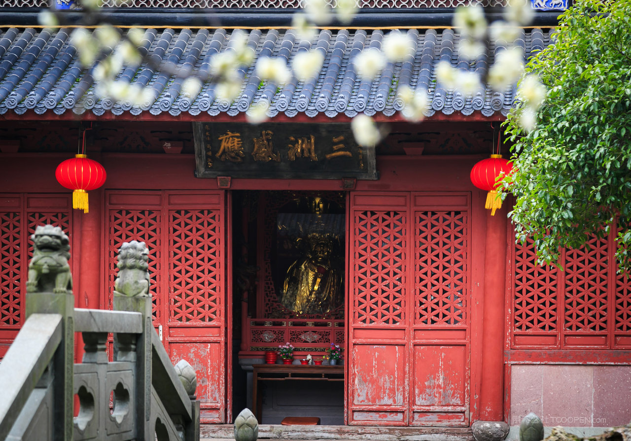 普陀寺风景画图片