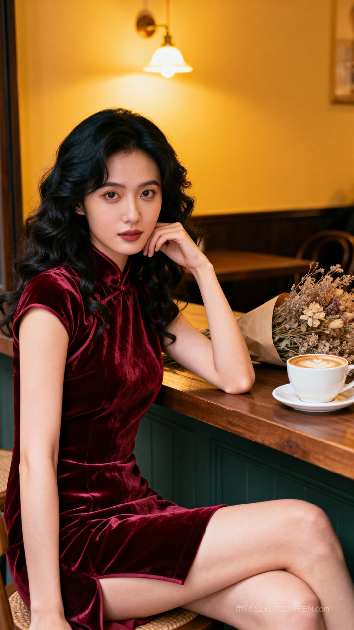 长腿气质旗袍模特性感女性古装美女