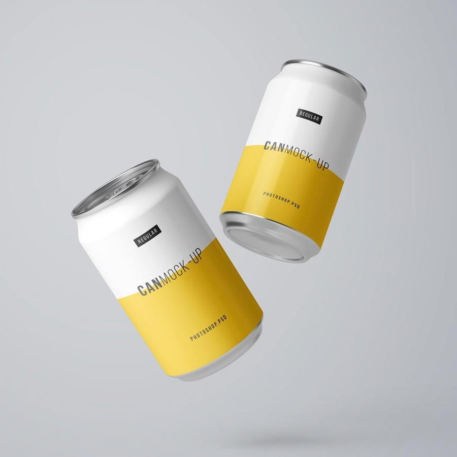 黄色啤酒可乐饮料易拉罐样机 (4)