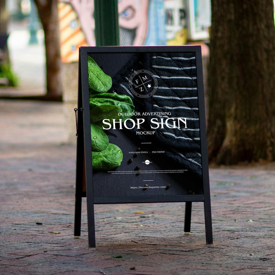 户外广告店招牌样机