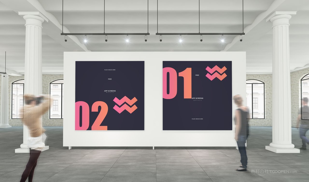 【1275期】渐变紫展厅展会海报样机 (6)