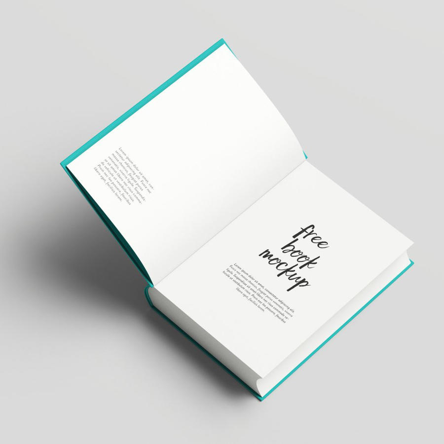 青色厚图书封面书籍样机 (3)