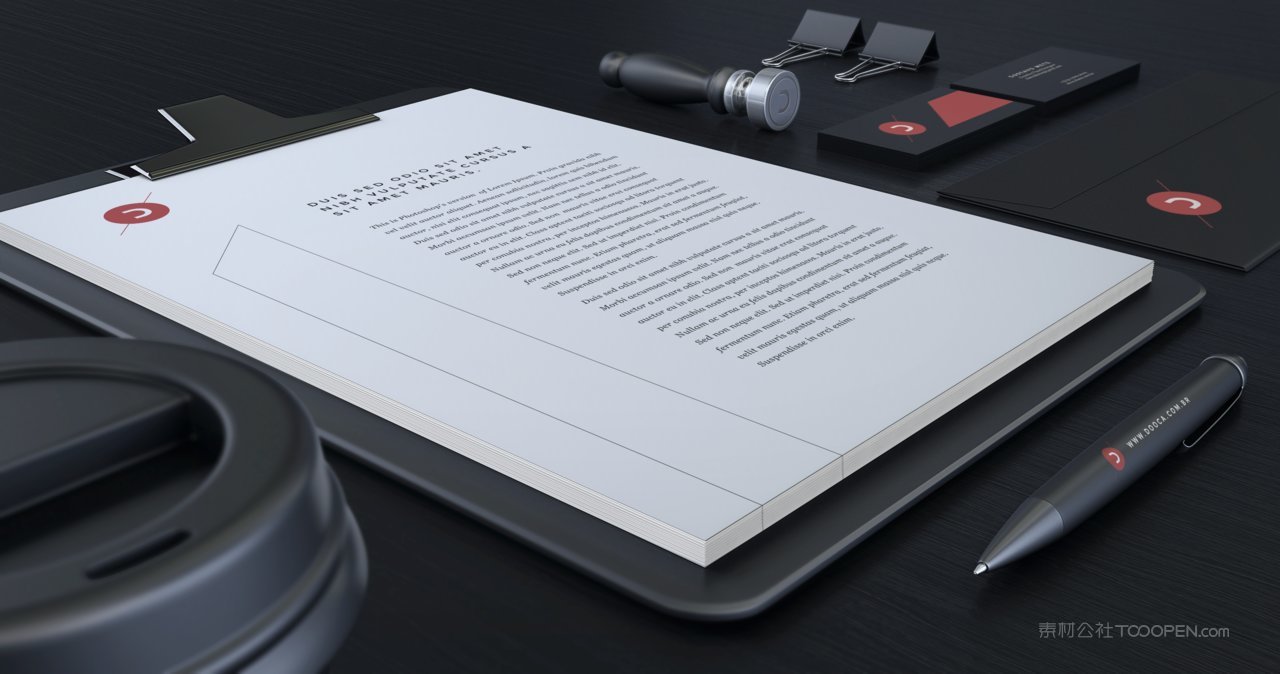 黑色高档精致办公用品品牌vi贴图