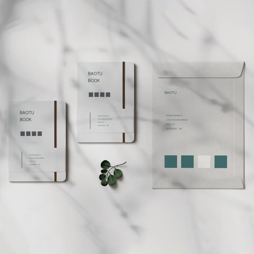 白色经典笔记本和文件袋贴图样机