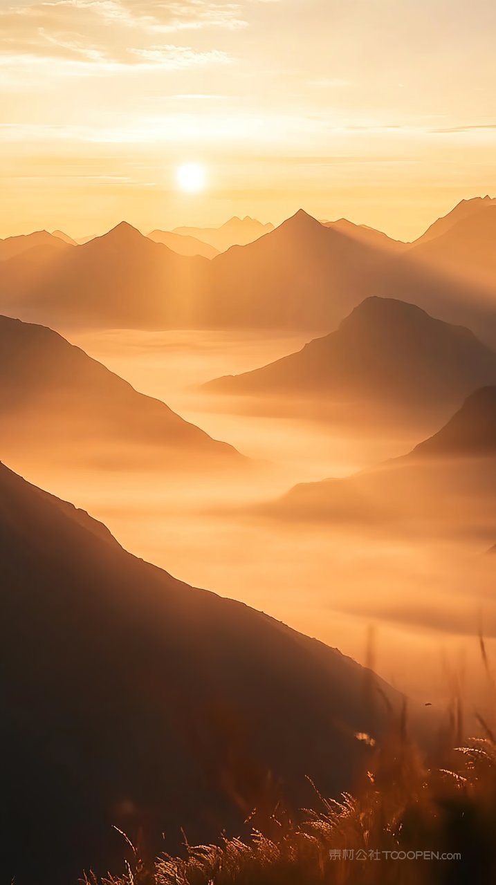 风景唯美自然山脉群山景观山峰意境