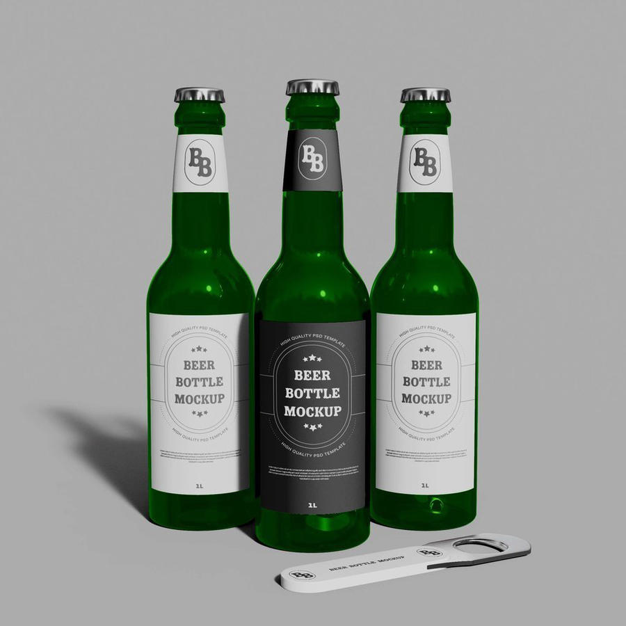 啤酒瓶标签样机