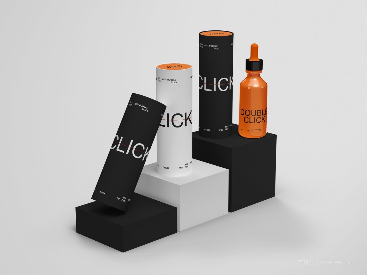 玻璃瓶和纸筒样机