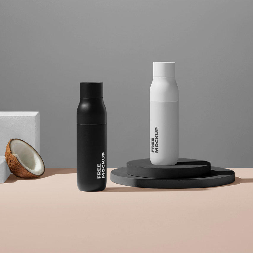 简约灰色调水杯模型PSD素材