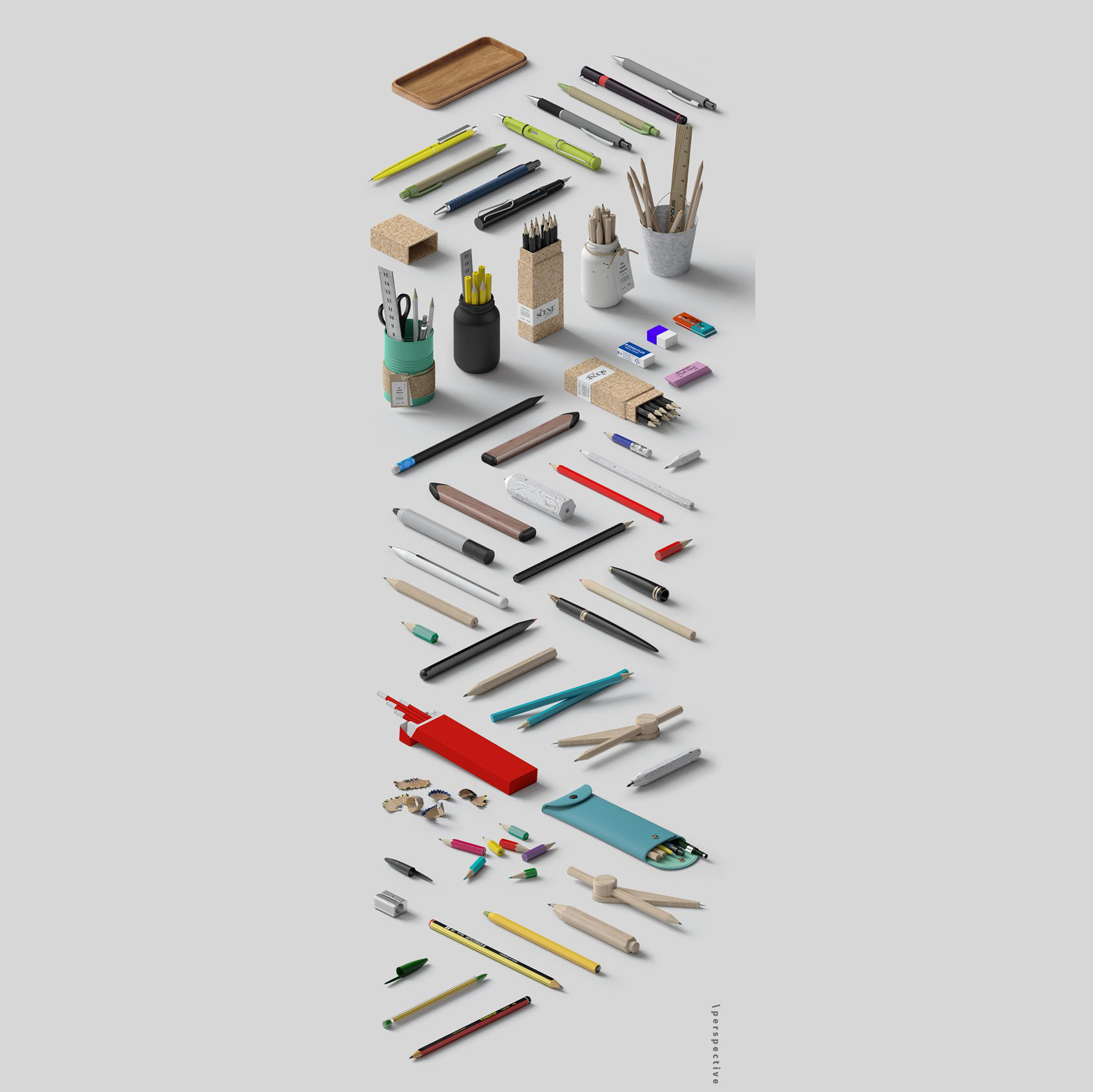 钢笔铅笔圆规等文具用品样机