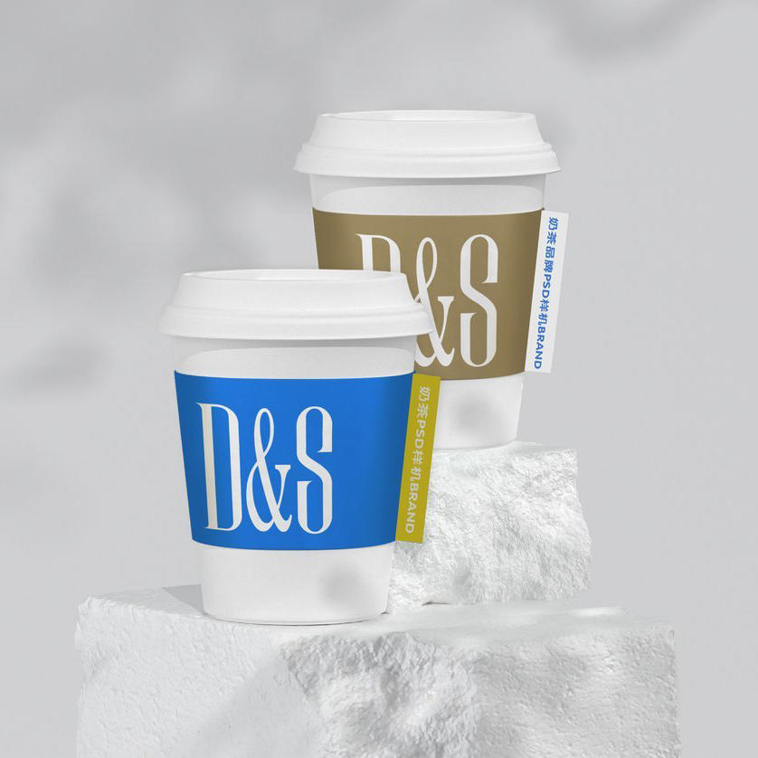 咖啡奶茶一次性外卖纸杯品牌样机 (1)