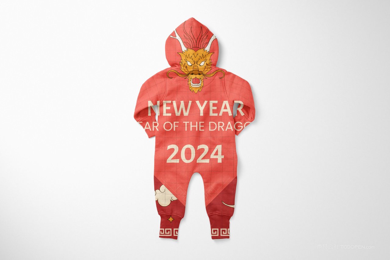 【1387期】2024龙年婴儿连帽卫衣服装样机 (4)
