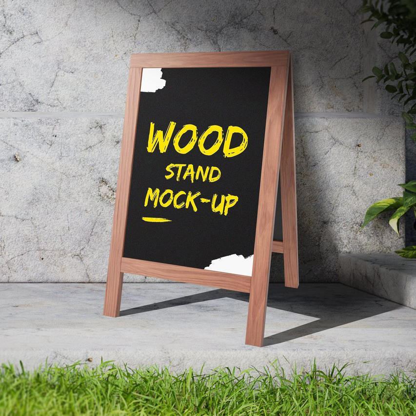 餐厅a字黑板木架样机