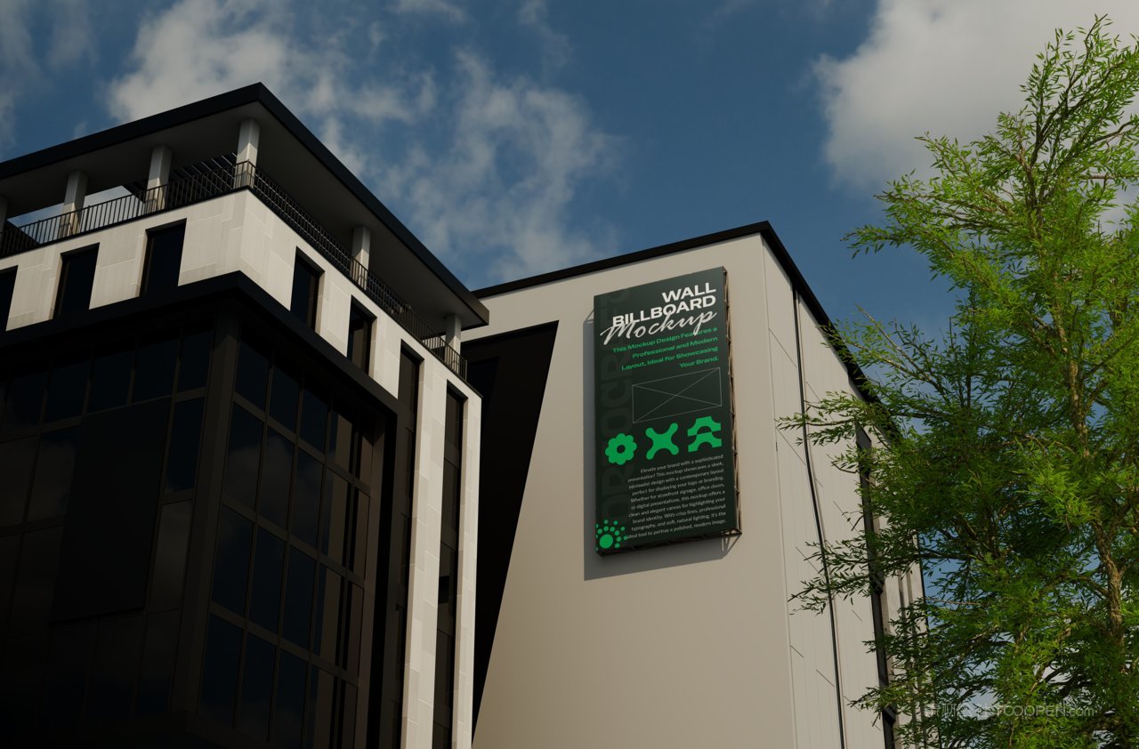 户外墙面广告位样机