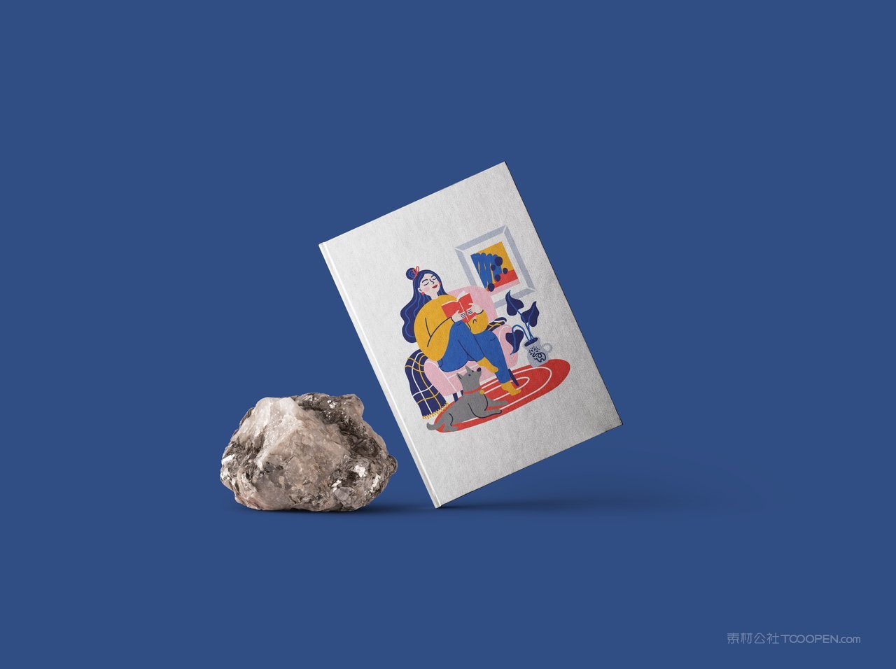 宣传单蓝色品牌vi展示贴图一键样机 (74)