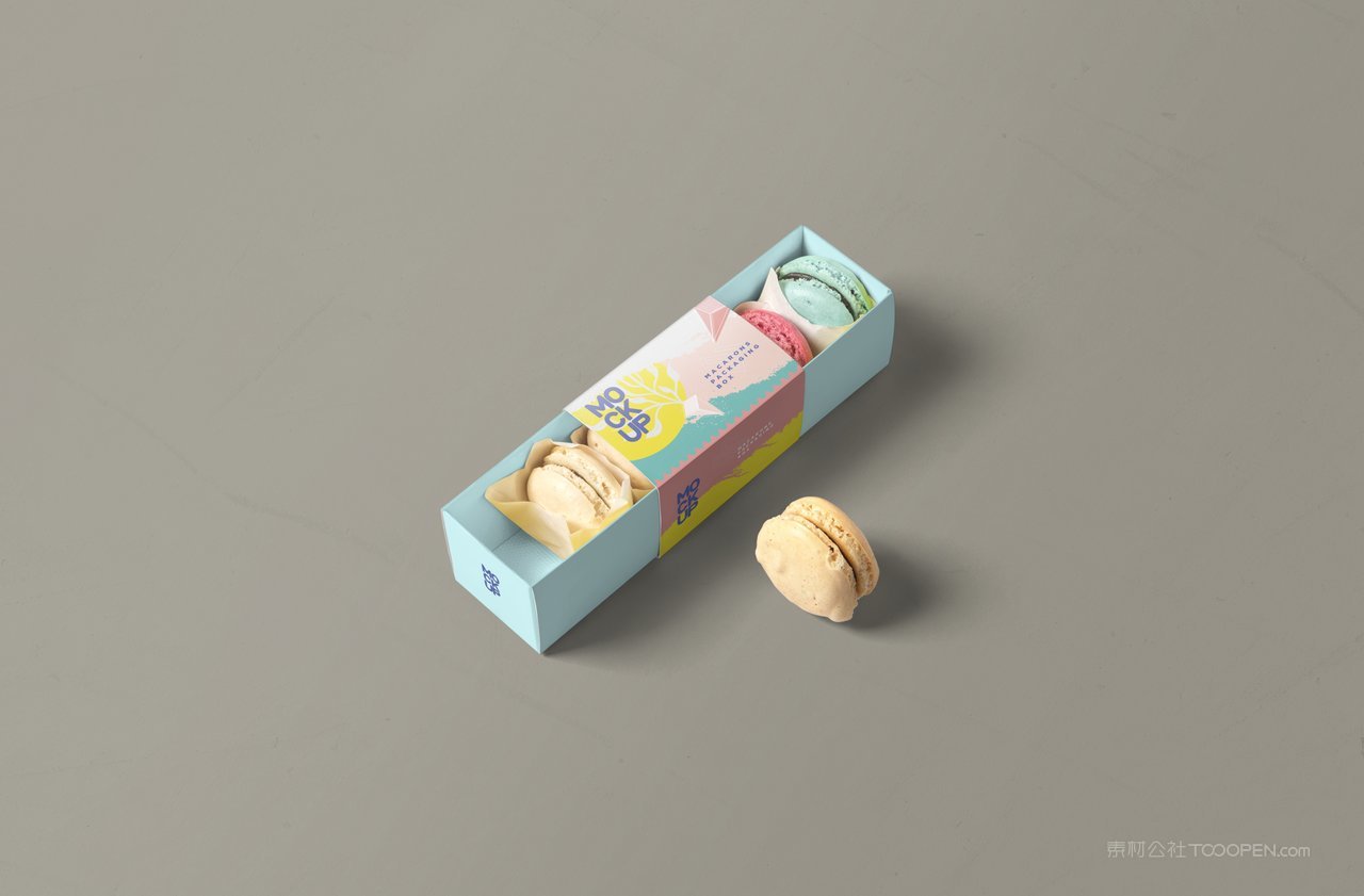 马卡龙的食物盒样机