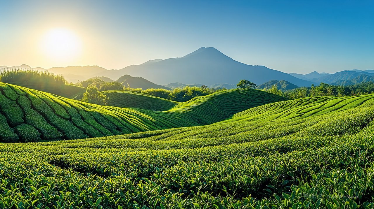 风景自然群山山峰唯美天空宁静山脉景色