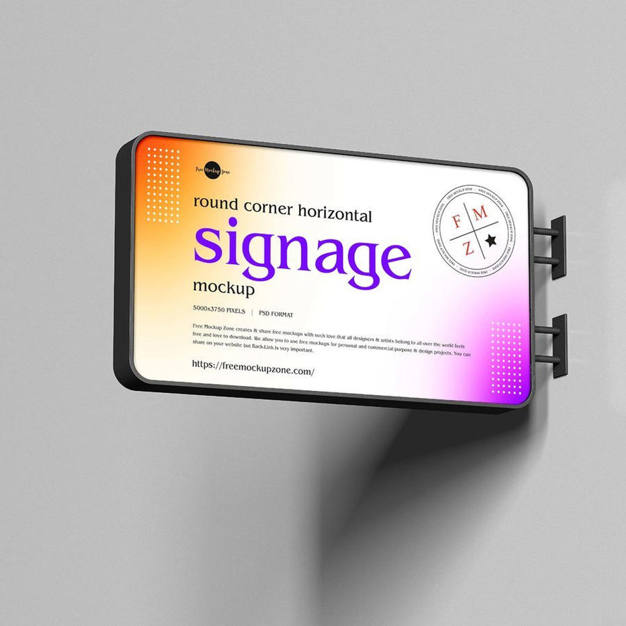 圆角水平标牌样机