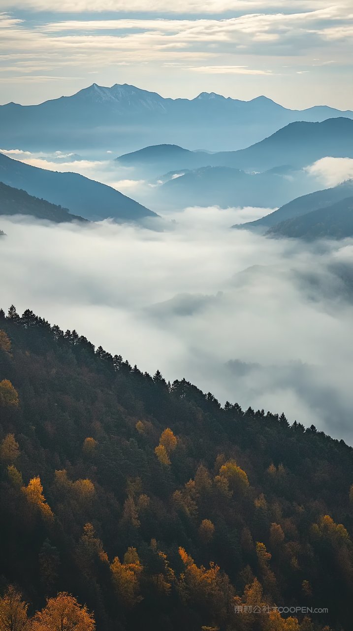 唯美风景群山意境景观山峰山脉自然