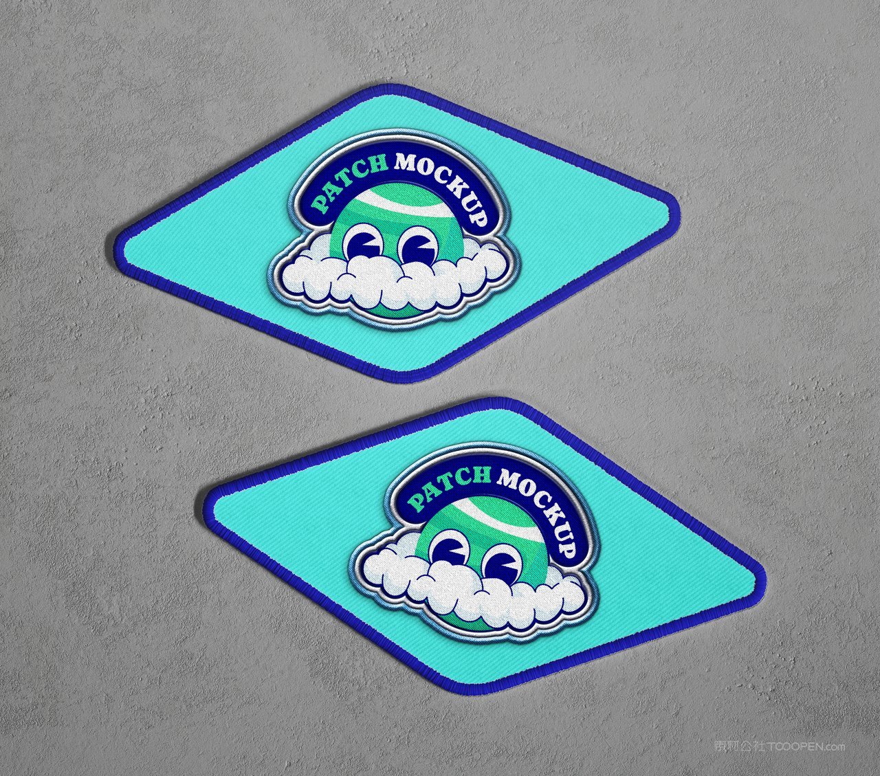 【1634期】卡通圆形方形六边形刺绣徽章样机 (17)