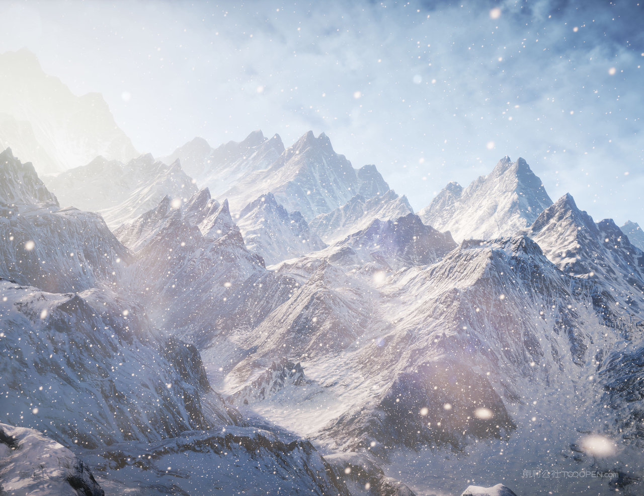 高清雪山雪景摄影图片