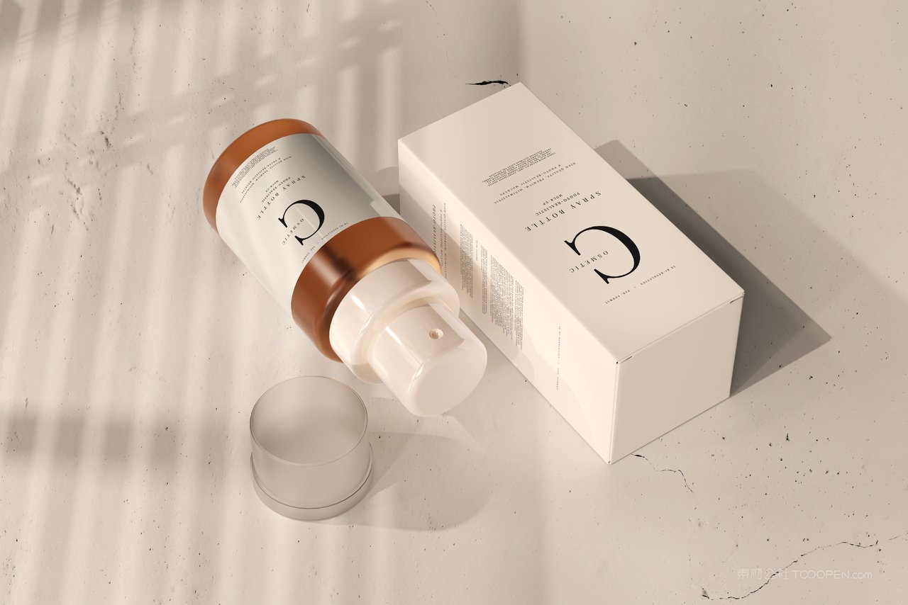 美妆护肤品按压喷雾瓶纸盒包装提案设计样机 (10)
