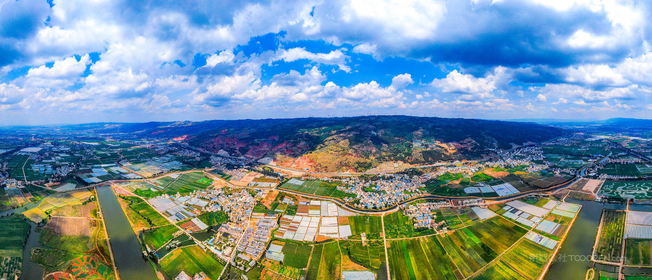 云南曲靖农田全景航拍