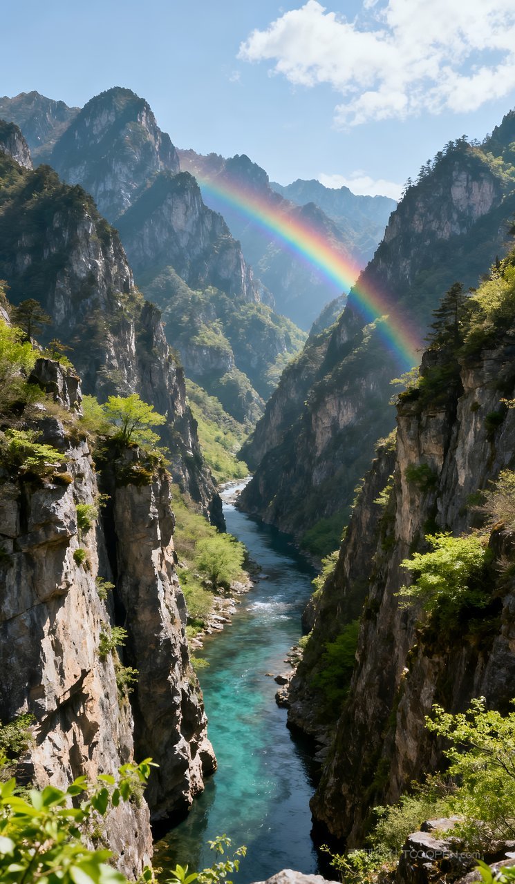 山水天空河流山峰风景自然唯美春季春天