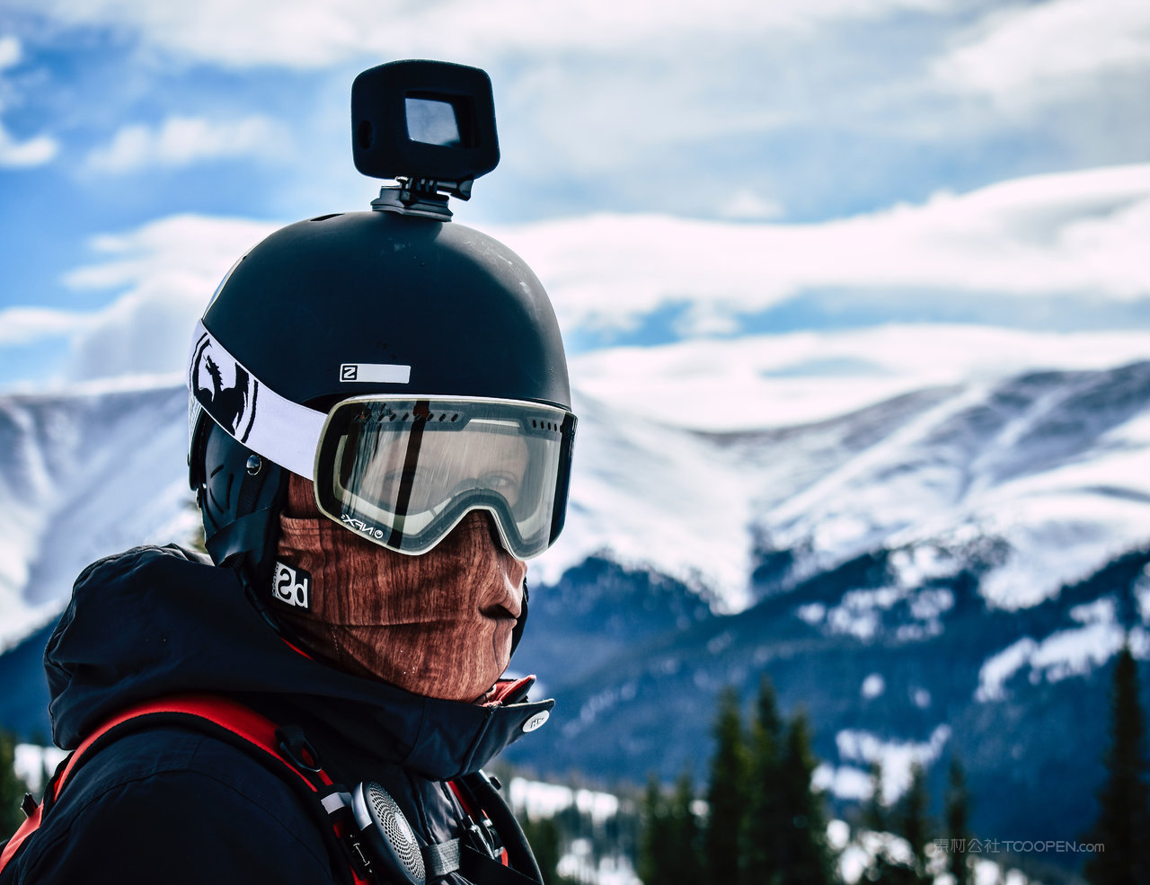雪山山脉风景画素材