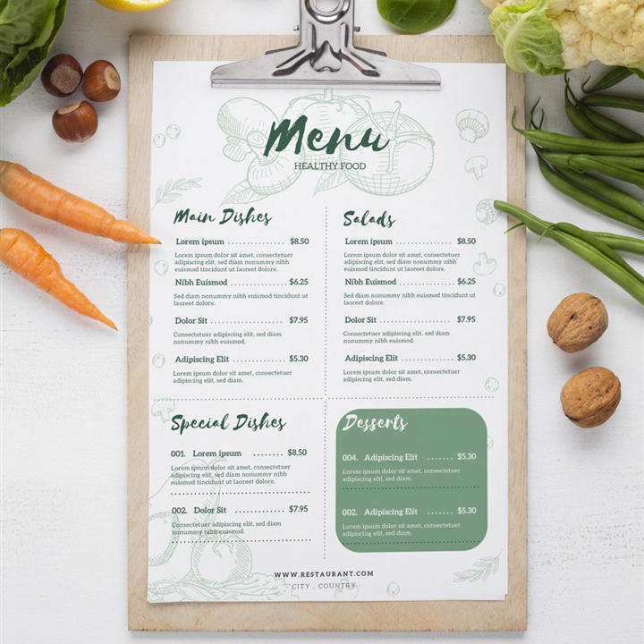 餐厅点菜单菜谱样机