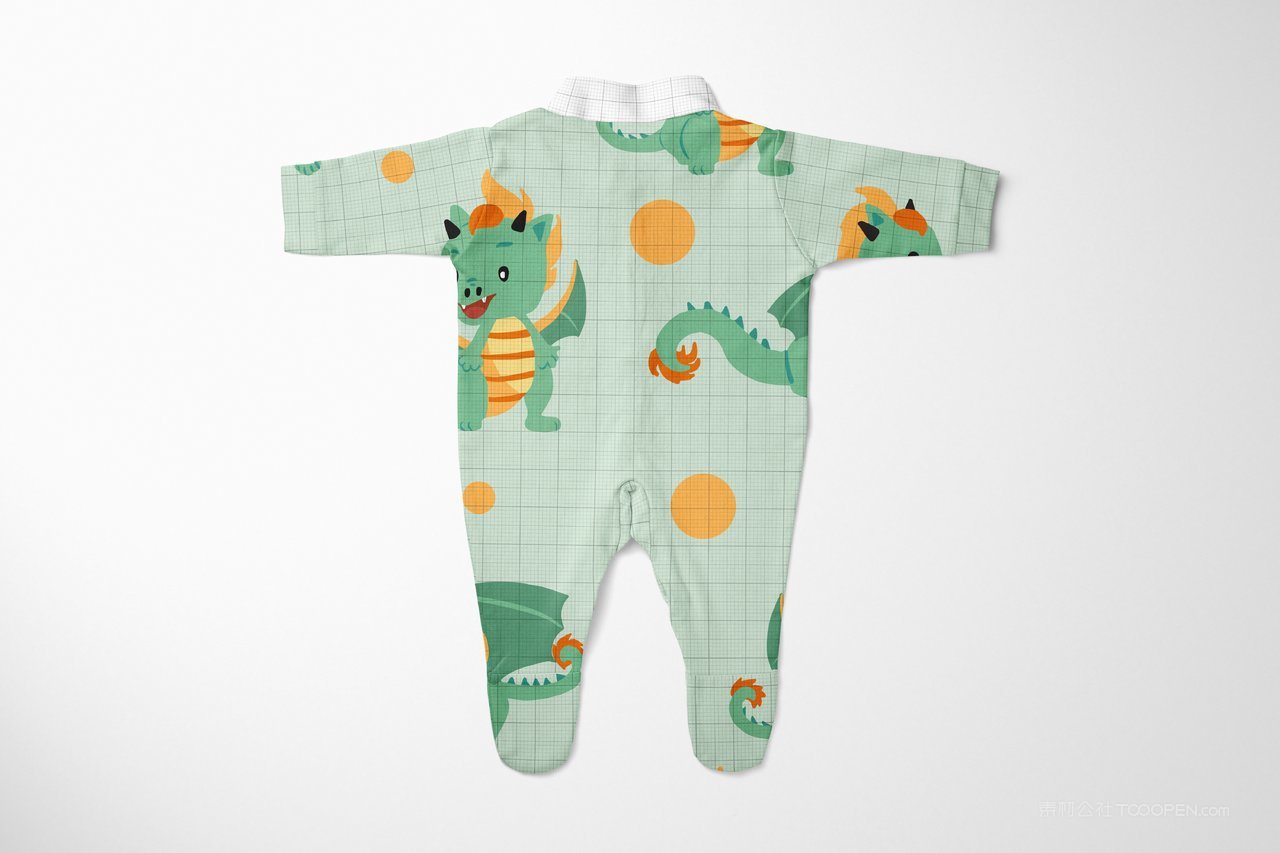 【1387期】2024年红色龙年婴儿爬行服图案印花样机  (4)