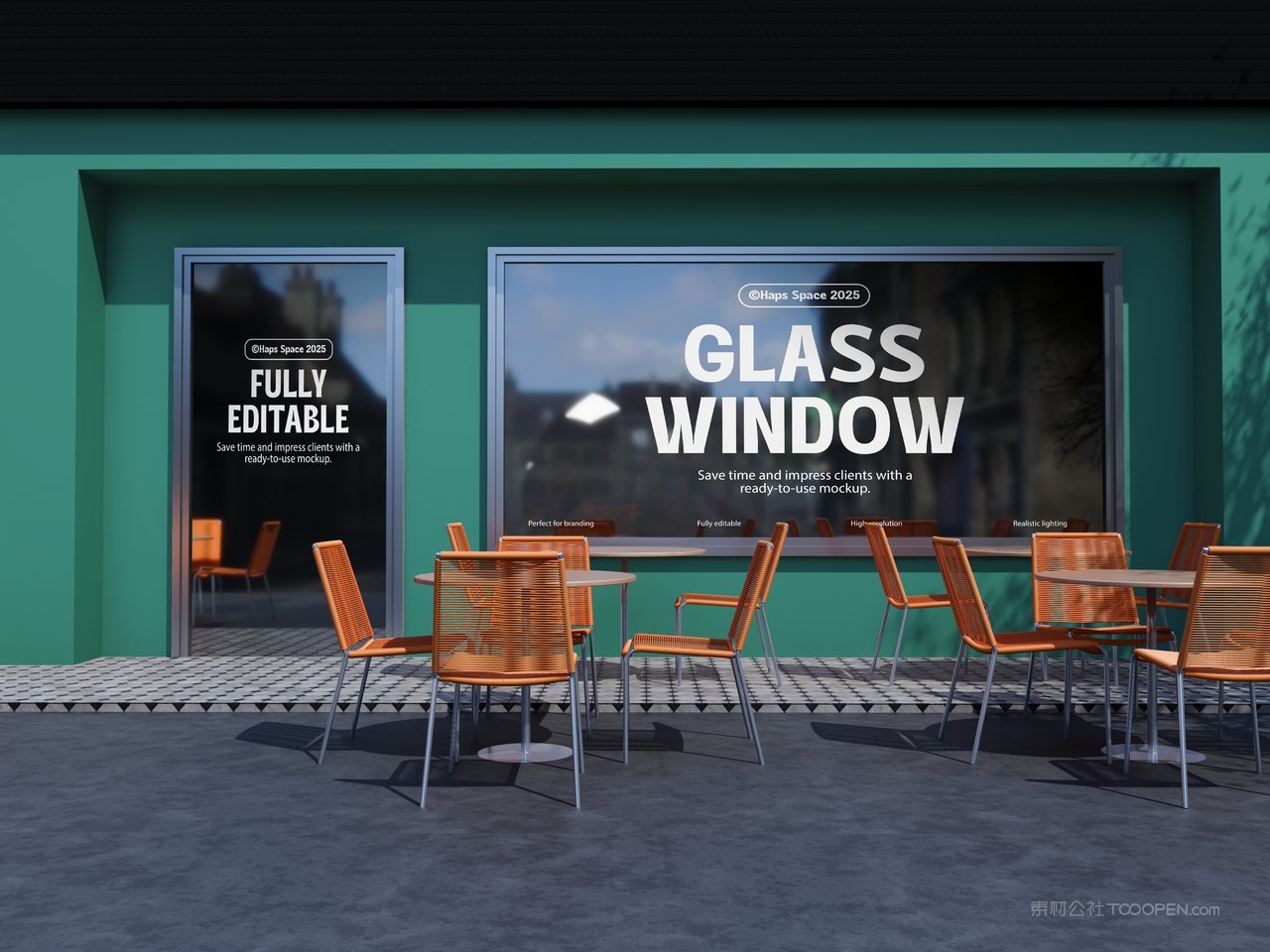 玻璃窗广告牌样机