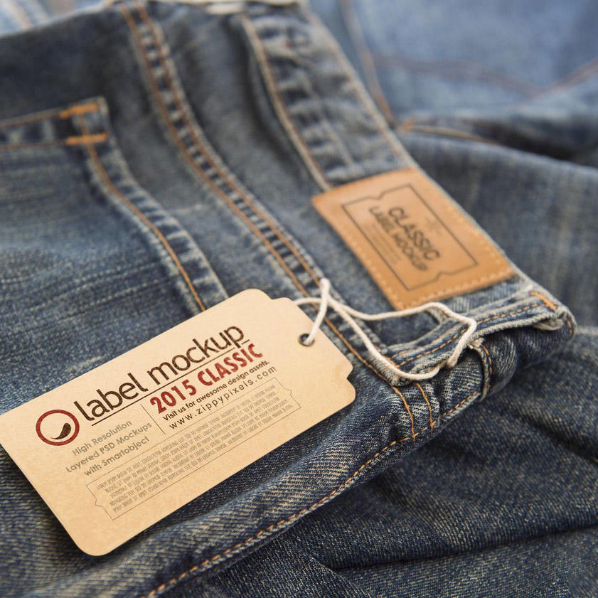 牛仔裤标签样机