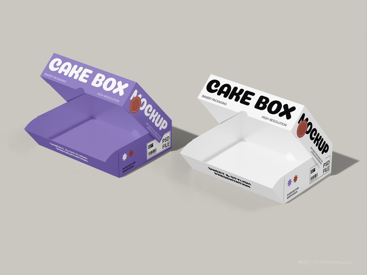 纸蛋糕盒样机