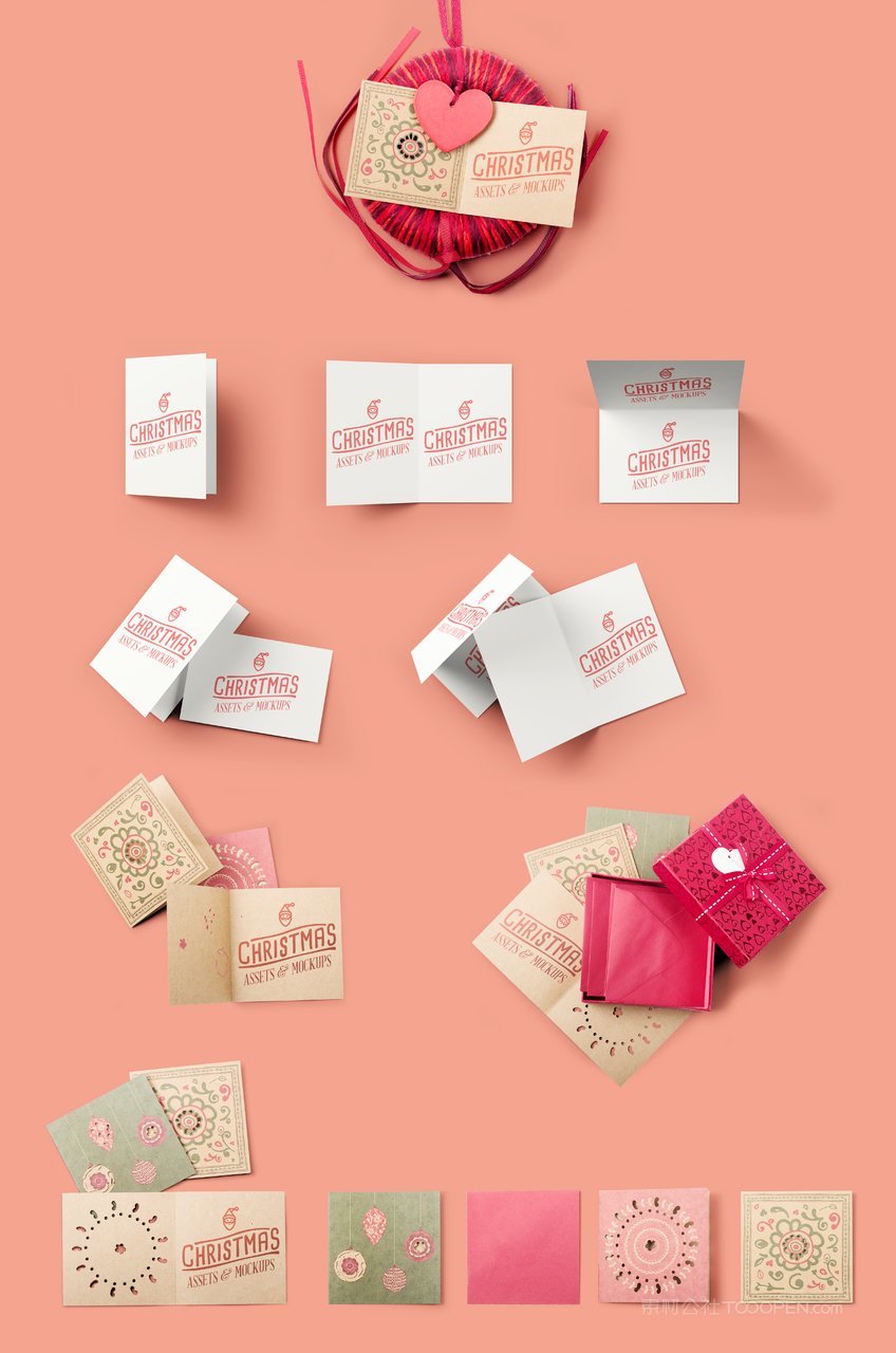 圣诞节礼物贺卡场景样机素材
