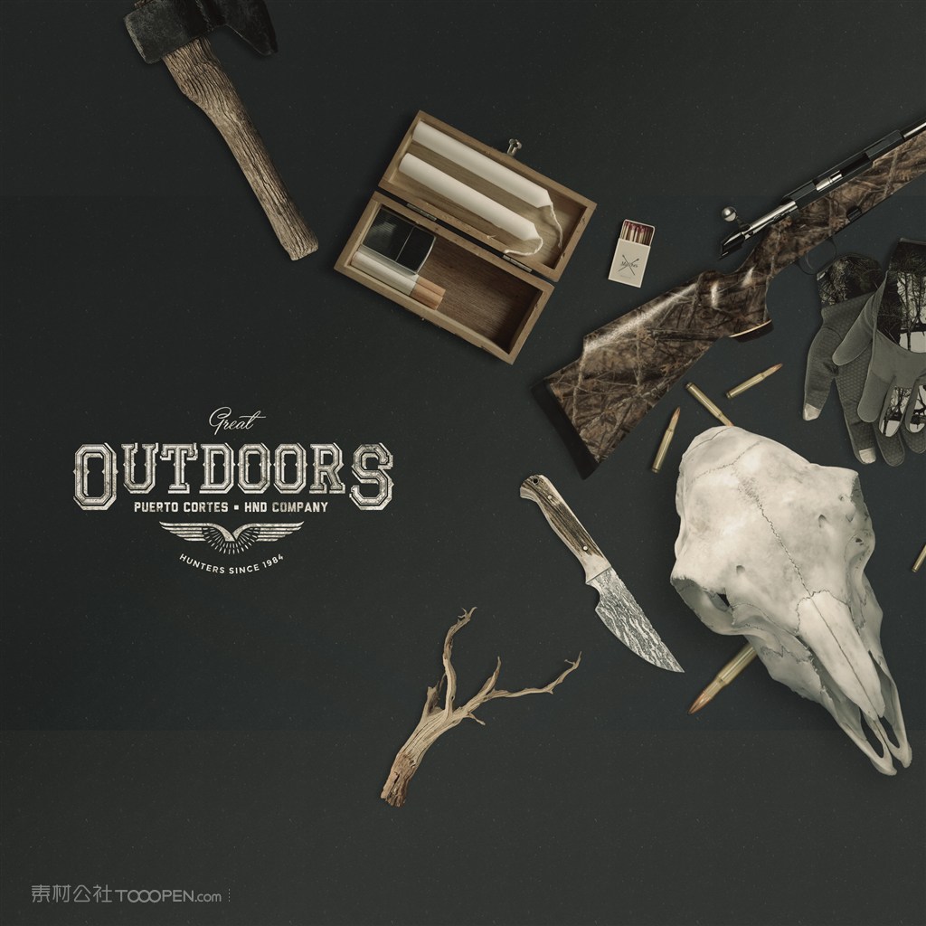 户外装备斧头刀具枪手套素材