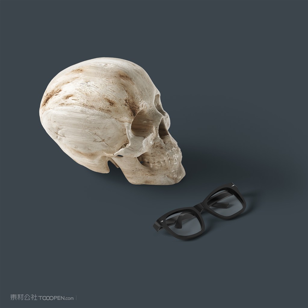 骷髅头眼镜样机素材