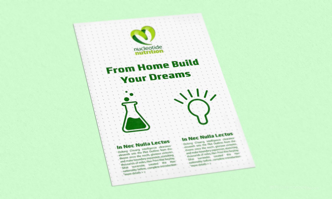 清新绿信纸宣传单vi办公用品样机贴图