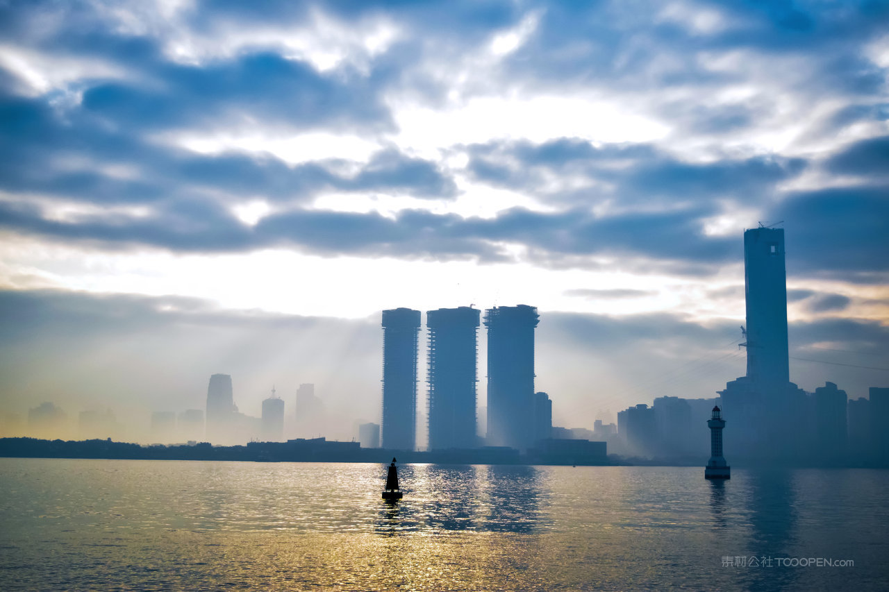 厦门城市风景画图片
