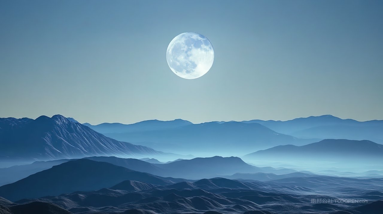 意境唯美天空风景宁静山峰山脉群山高山