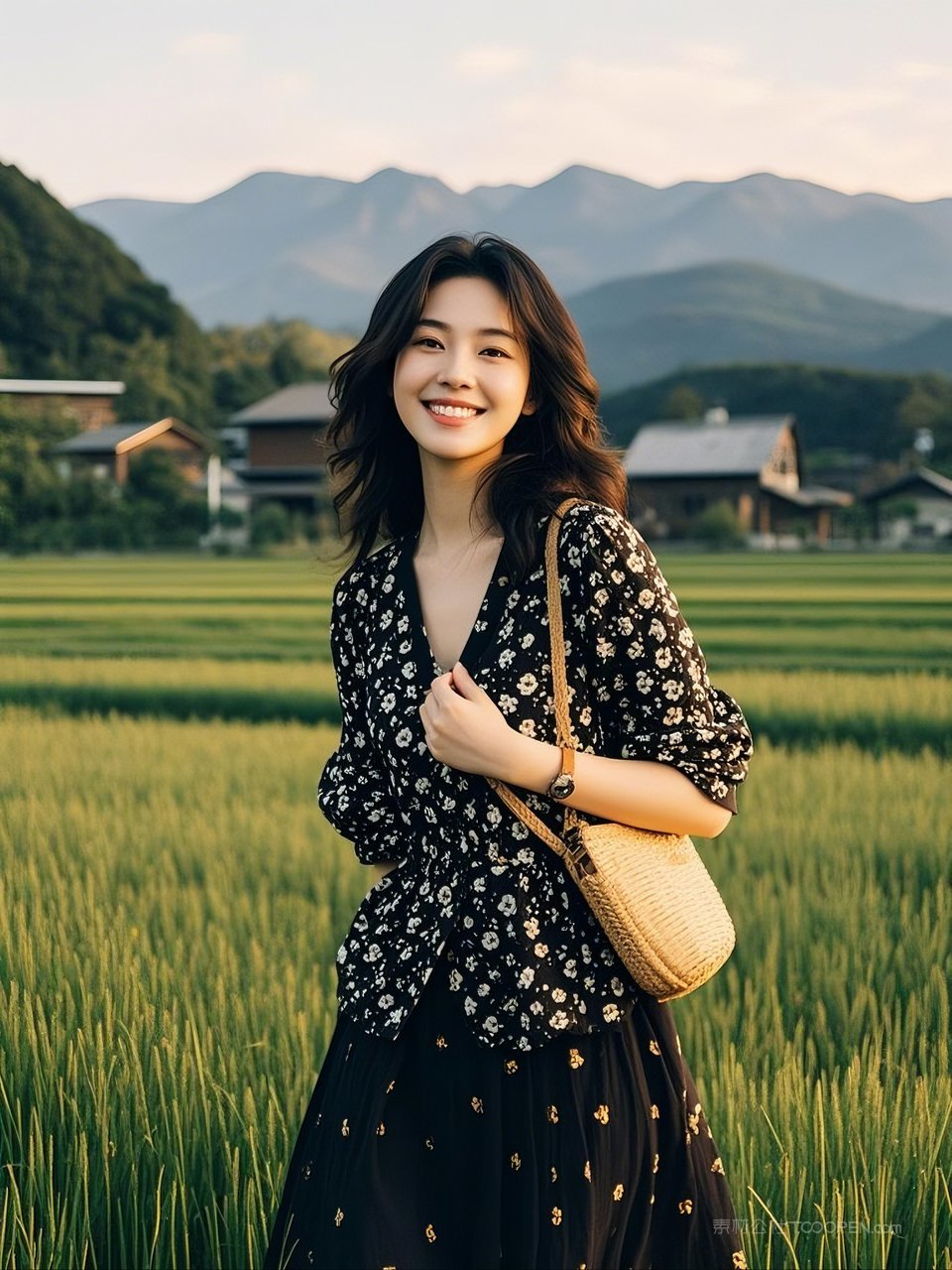 风光唯美田园景色自然麦田风景