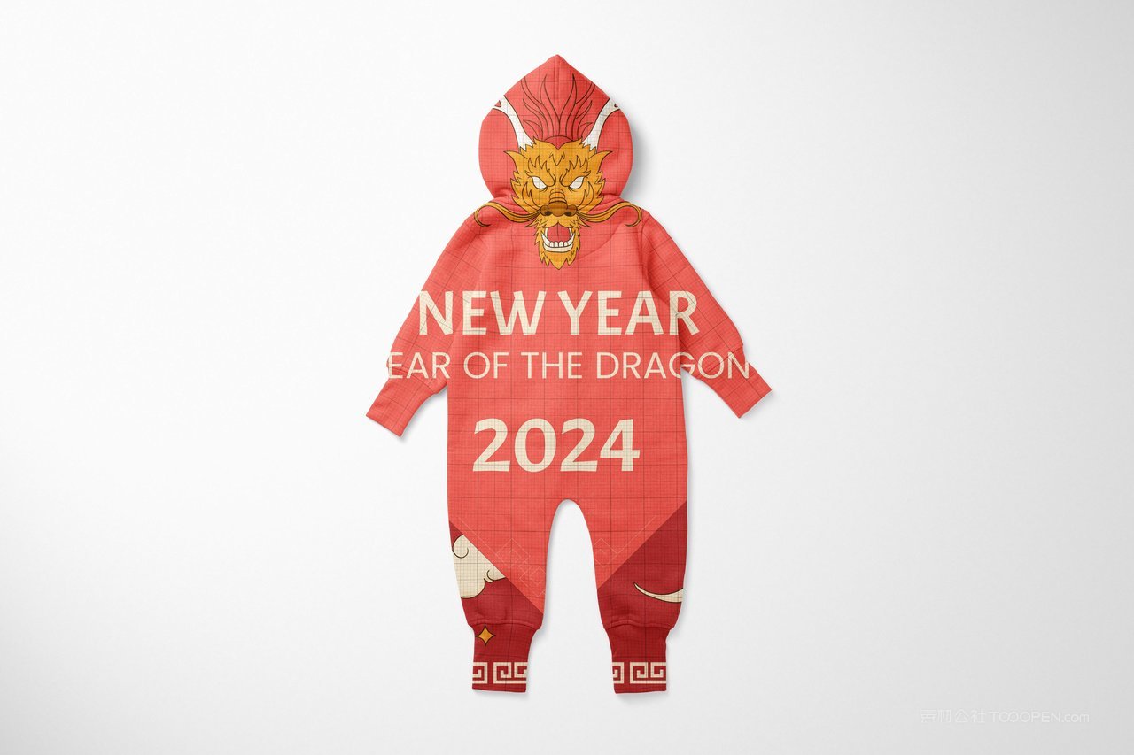 【1387期】2024龙年婴儿连帽卫衣服装样机 (3)