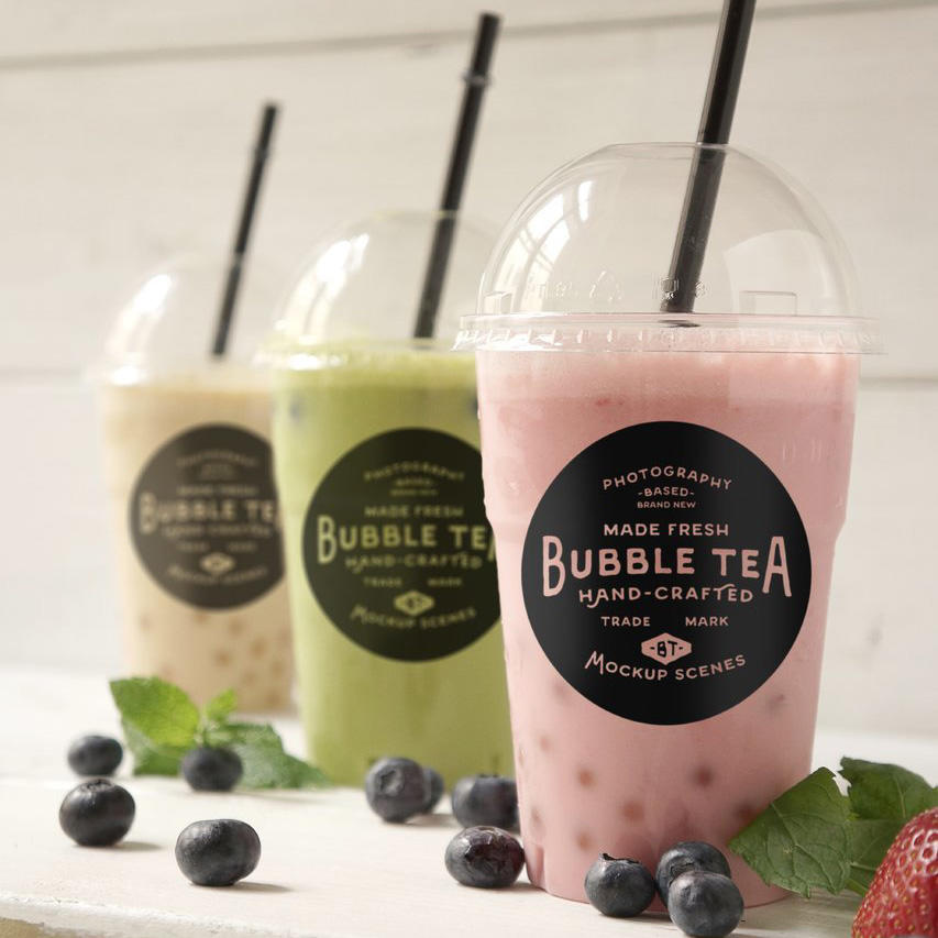 水果茶饮料吸管奶茶杯样机 (2)