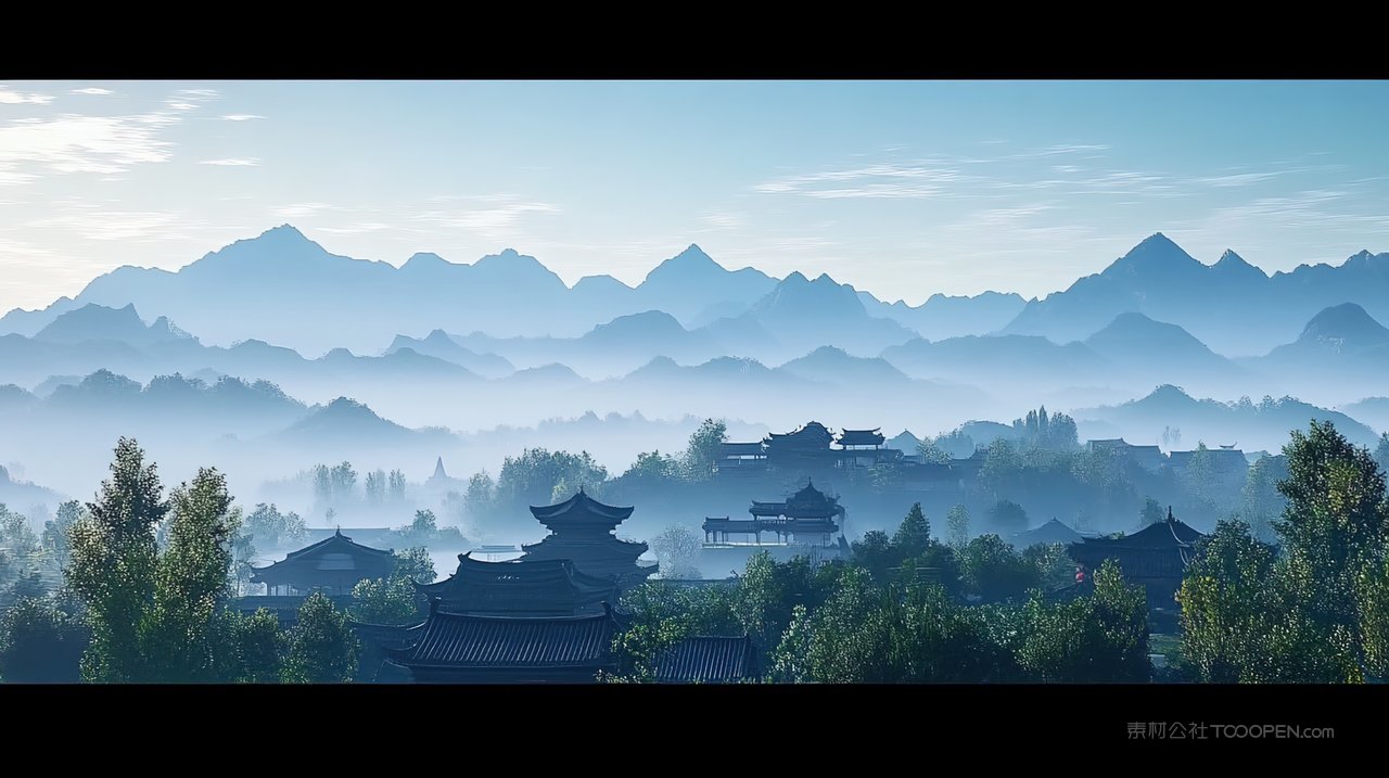 自然高山风景唯美群山天空山脉宁静山峰