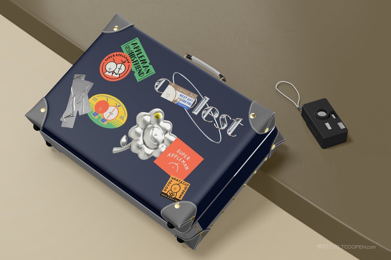 【1637期】复古手提行李箱样机 (4)