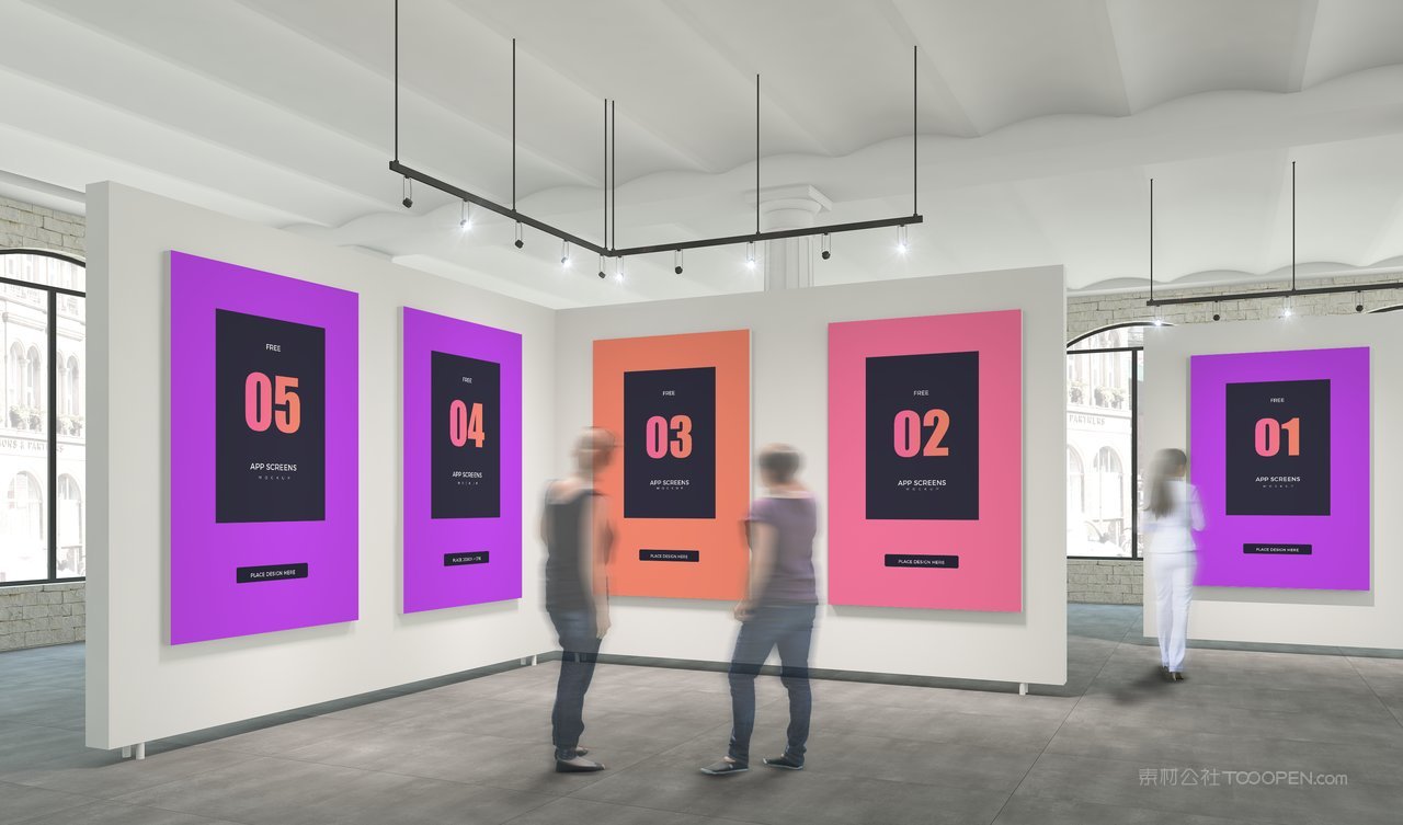 【1275期】渐变紫展厅展会海报样机 (4)