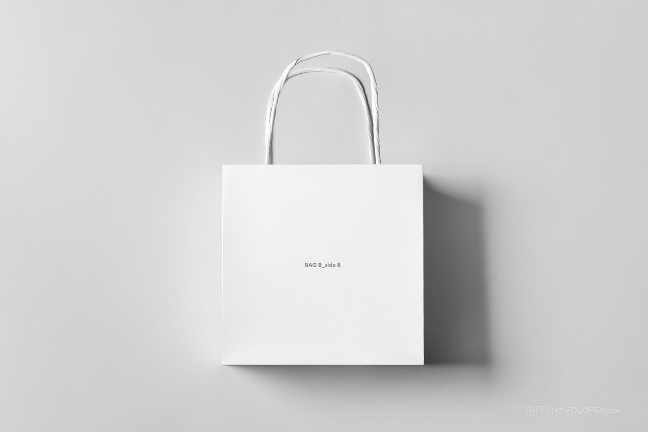 白色环保纸袋手提袋vi展示智能贴图样机